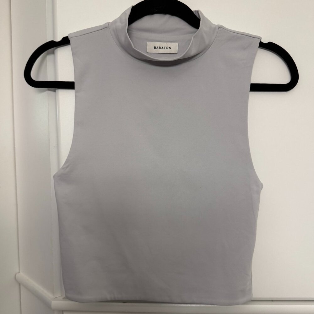 Aritzia Babaton - Turtle Neck Tank - Size M - Light Grey